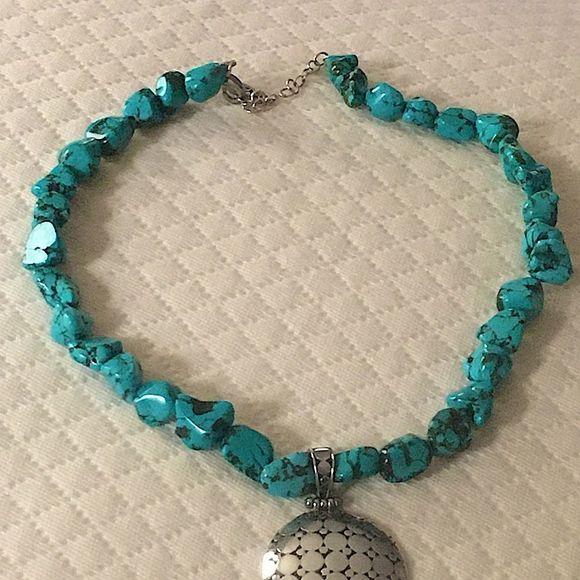EXEX Claudia Agudelo Turquoise Sterling Silver Statement Necklace - Picture 4 of 16